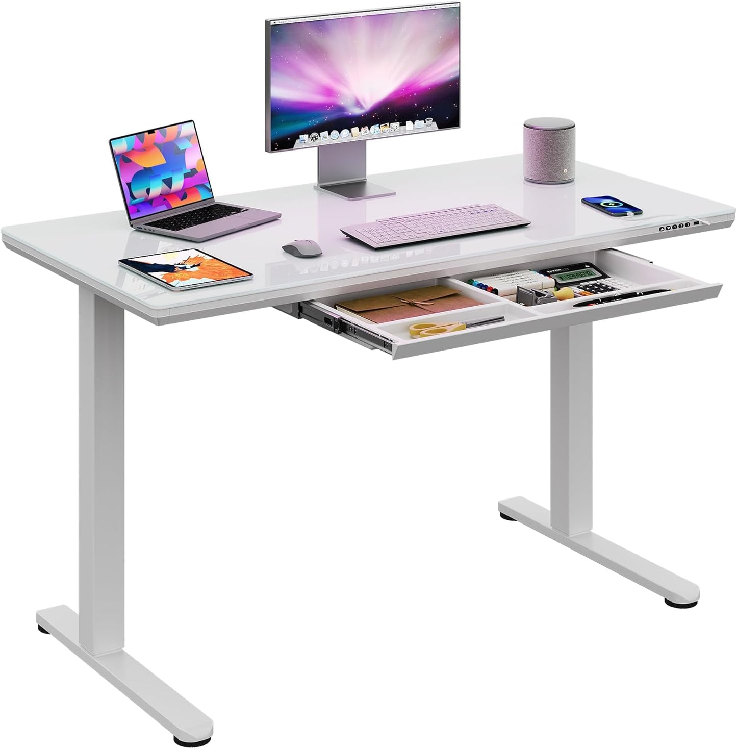DEVAISE 55 Electric Glass Standing Desk