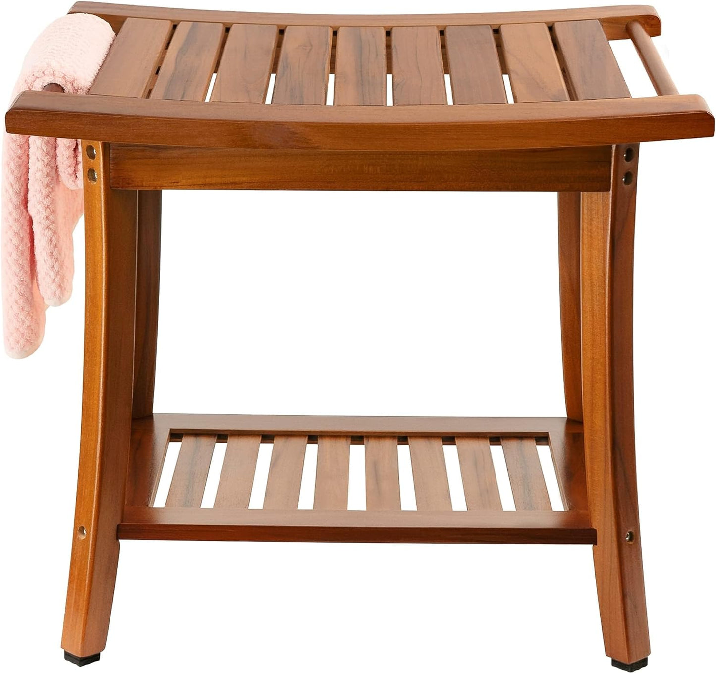 Teak Shower Bench: Portable Spa Seat with Storage