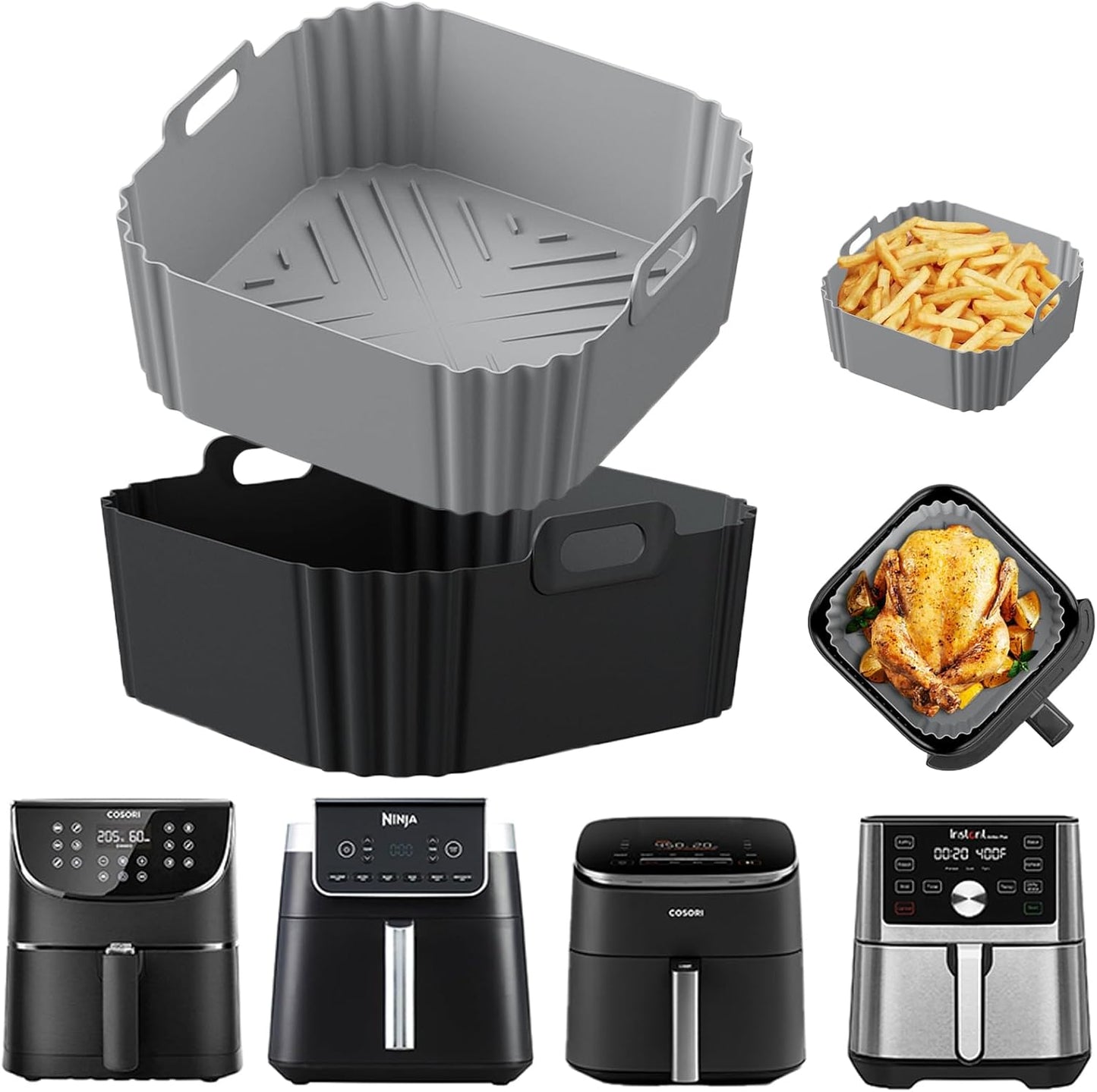 Non-stick Air Fryer Liners - 2Pack 8.8inch
