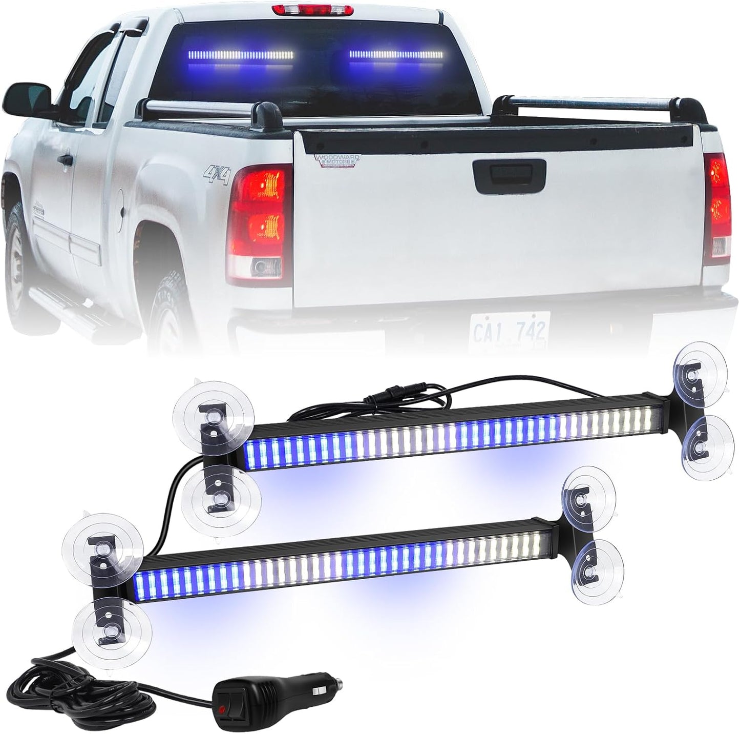 XRIDONSEN 2 in 1 Emergency Traffic Advisor Light Bar