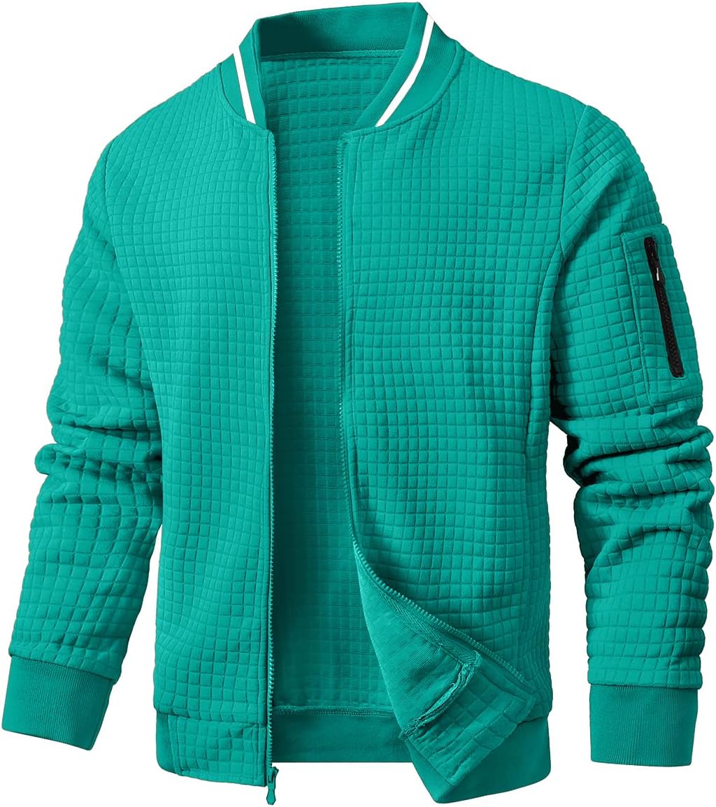 Mens Casual Jacket Lightweight Varsity Coat for All Seasons