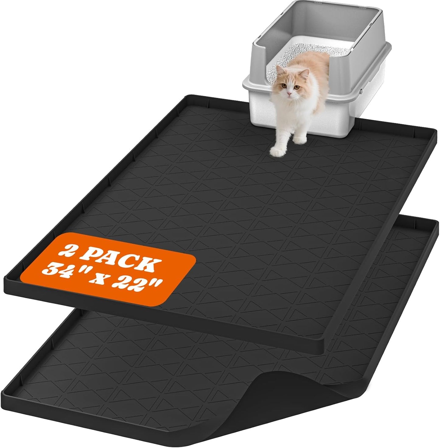 Extra Large Silicone Cat Litter Mat for Effective Litter Control
