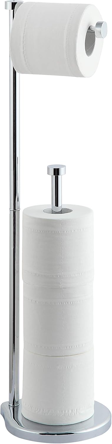 Free Standing Bathroom Toilet Paper Holder Stand with Reserve Space