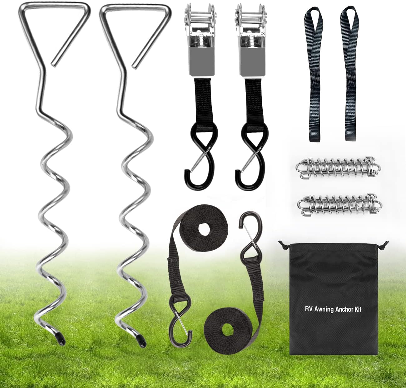 Heavy Duty RV Awning Tie Down Kit for Campers and Accessories