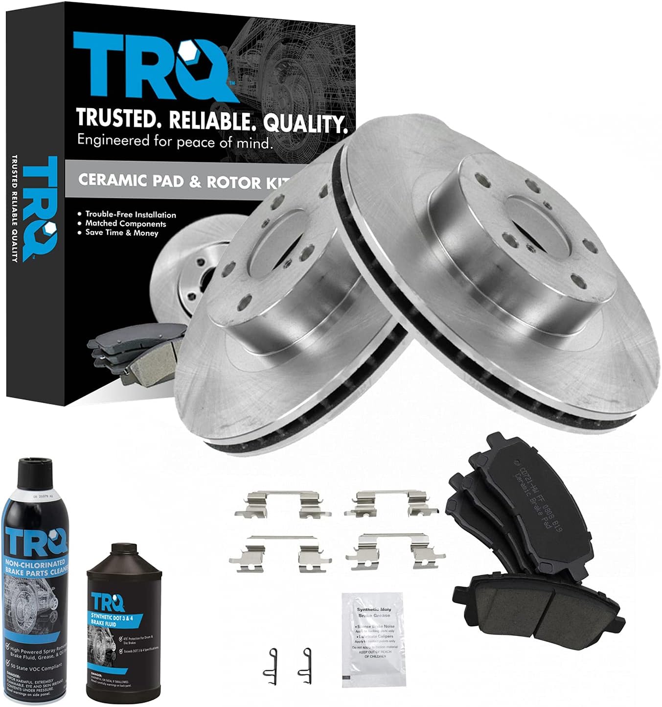 TRQ Front Brake Pad & Rotor Kit for Subaru Vehicles 1998-2002