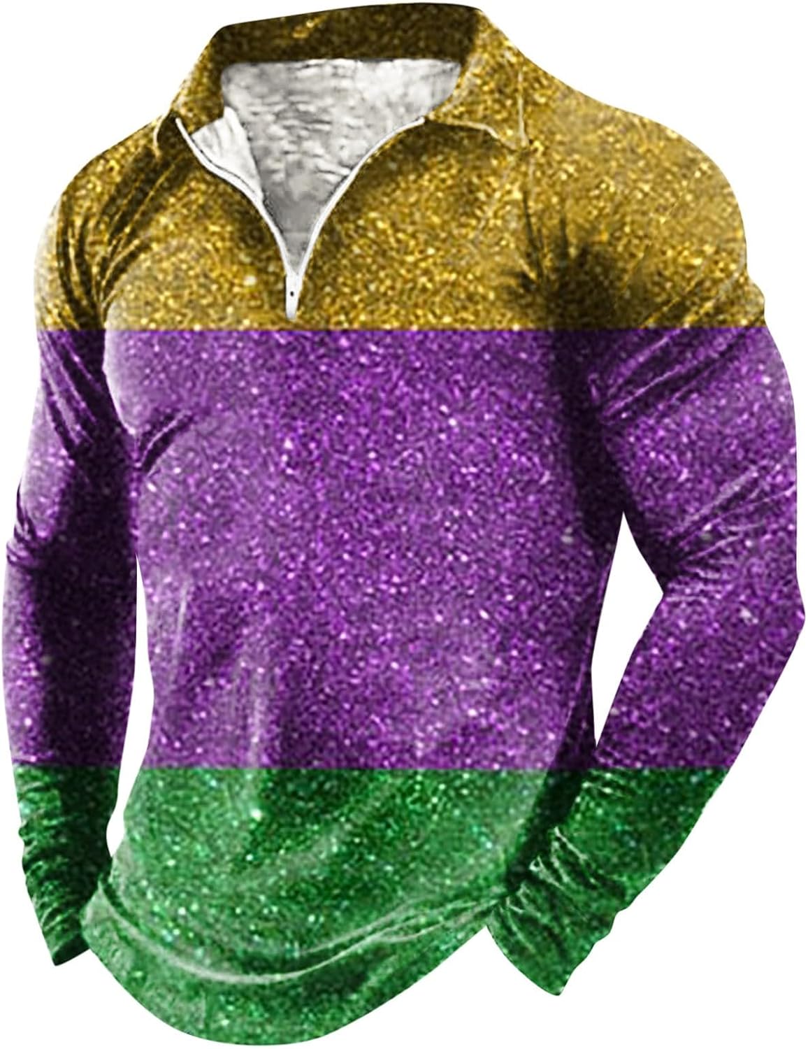 Colorful Retro Print Mardi Gras Sweatshirt
