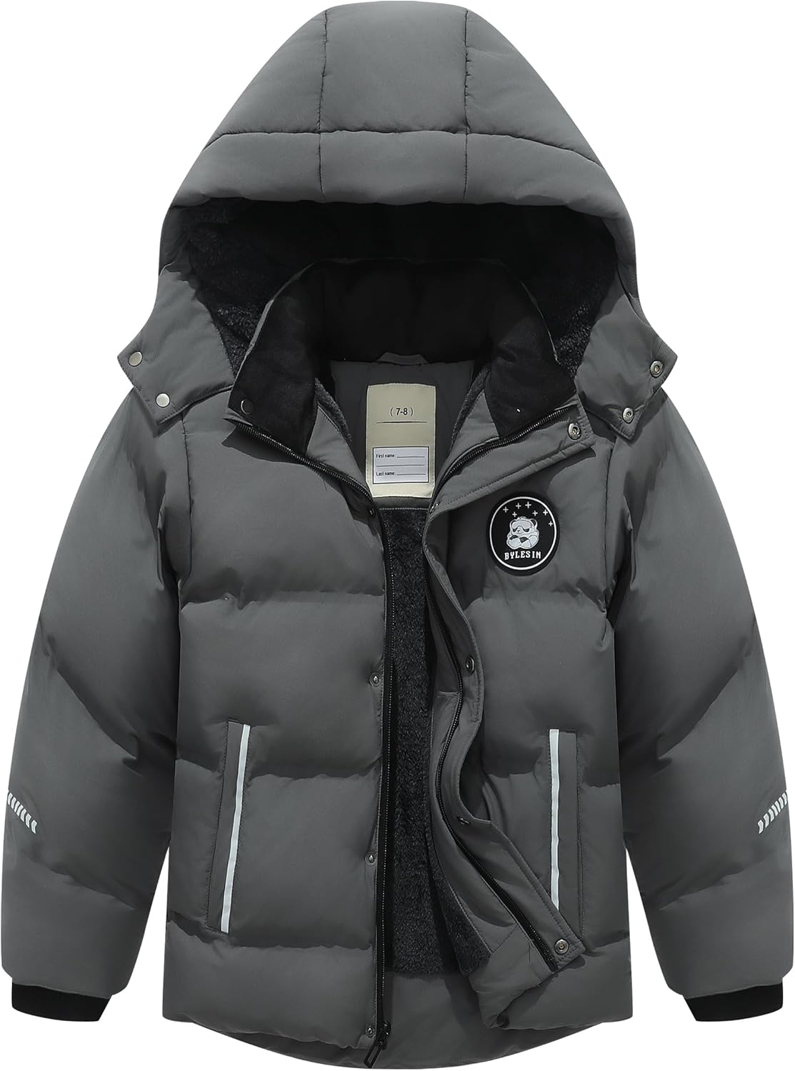 Kids Boy's Waterproof Puffer Cotton Jacket for Winter Adventures