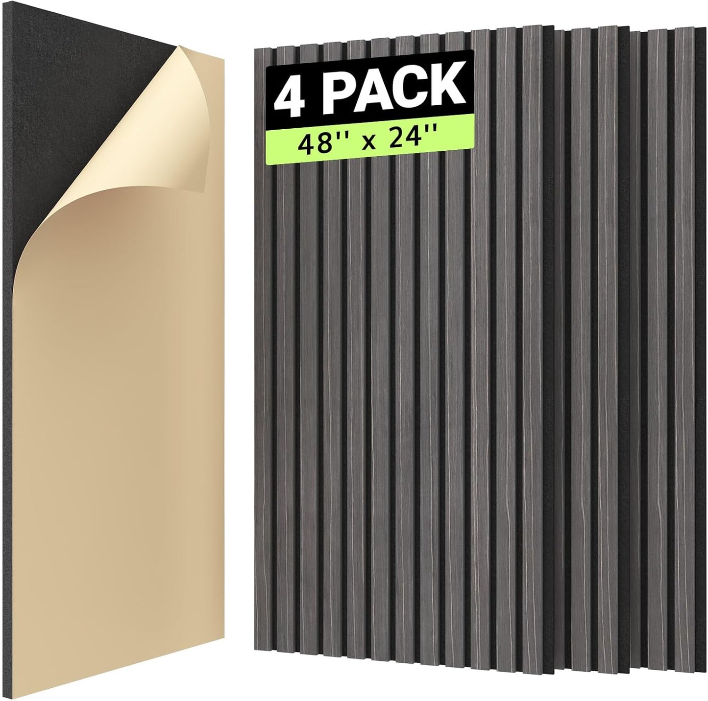 TONOR 4PCS Wood Slat Panels for Sound Absorbing and Decor