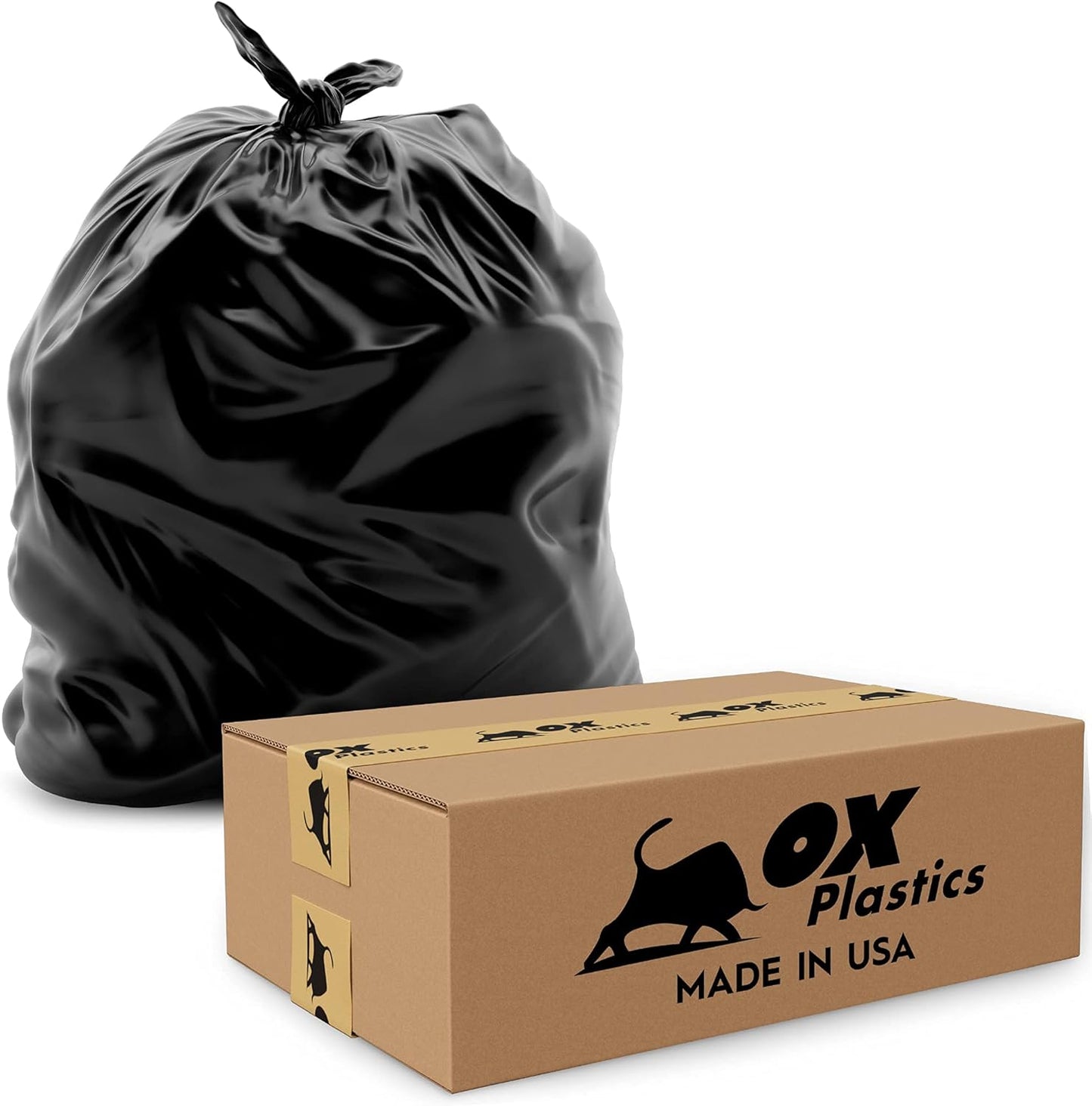 60 Gallon Trash Can Liners - Heavy Duty, Leak-Proof Bags