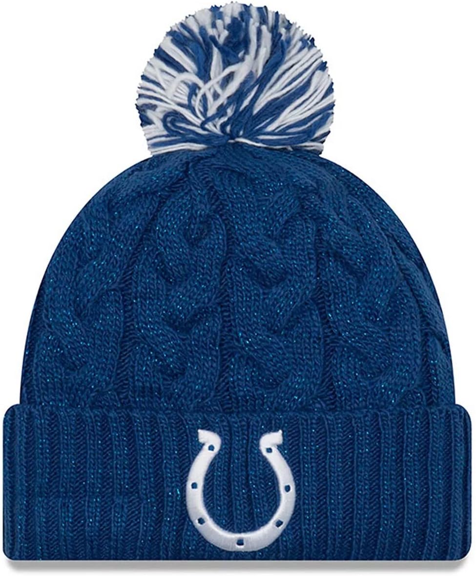 New Era Women's NFL Cozy Cable Knit Cuff Pom Beanie Hat Review