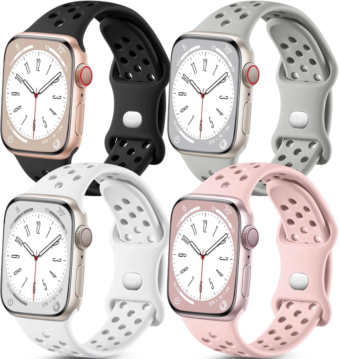 Getino Soft Silicone Sport Bands - 4 Pack