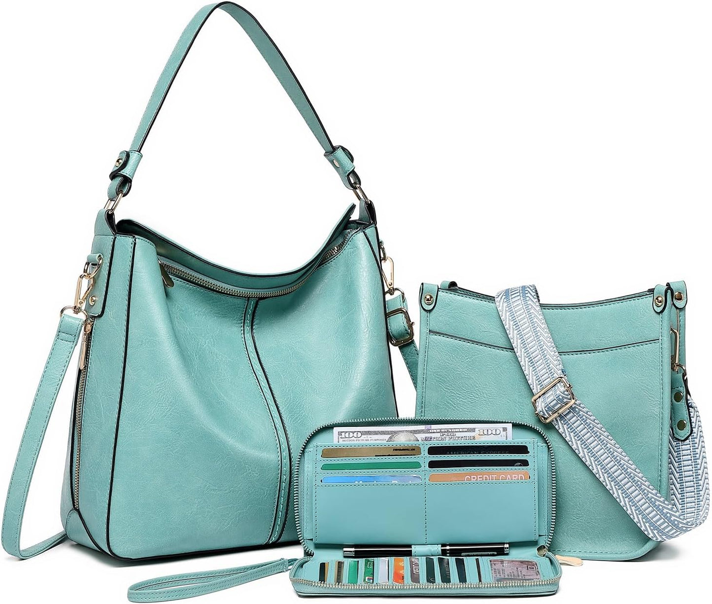 Purses for Women 3PCS Set - Large Leather Crossbody Bags