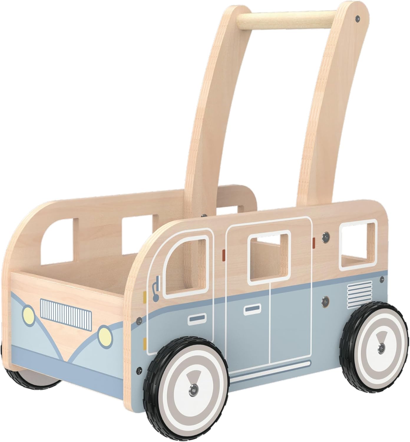 HappyPals Baby Bus Push Walker - Stand & Learn Fun Toy