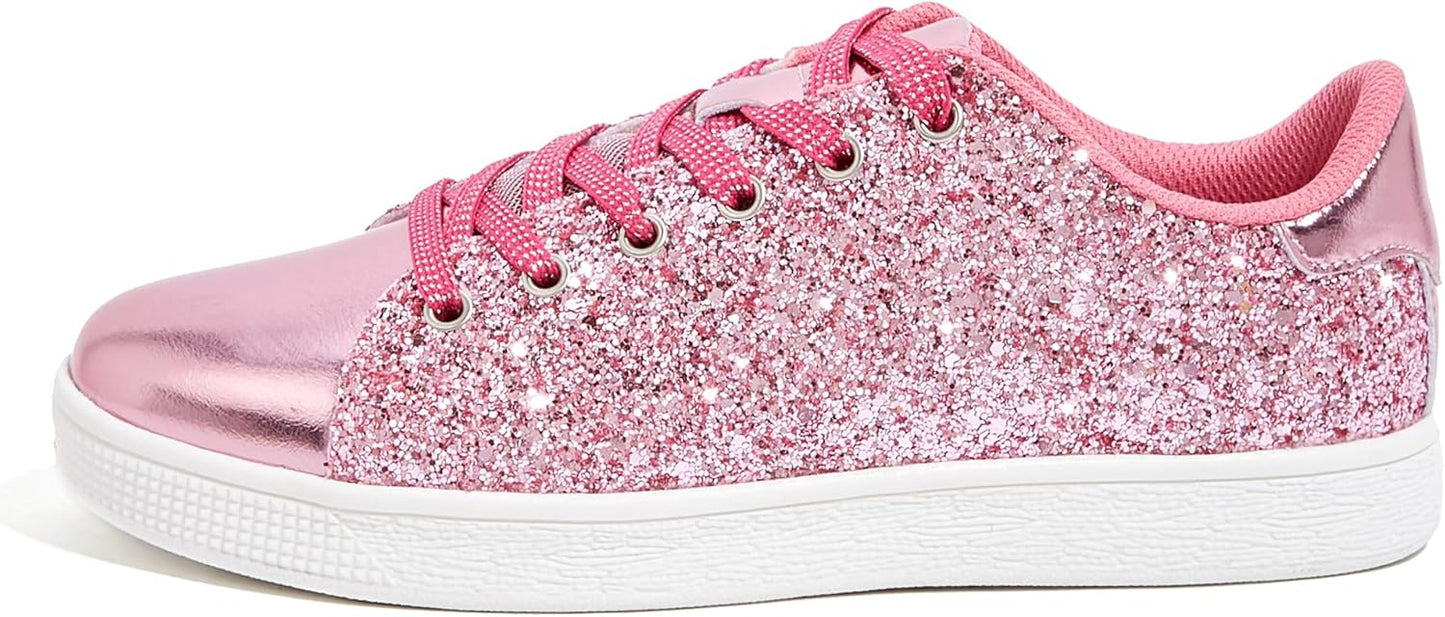 Glitter Shoes Sparkly Bling Shiny Lace Up Fashion Sneakers