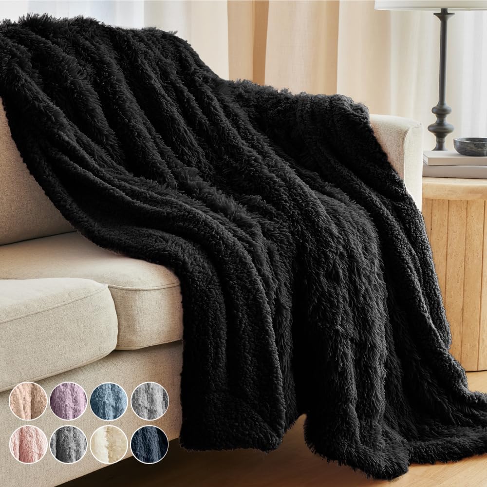 Cozy Warm Throw Blanket for Bed and Couch - Soft Fluffy Decor