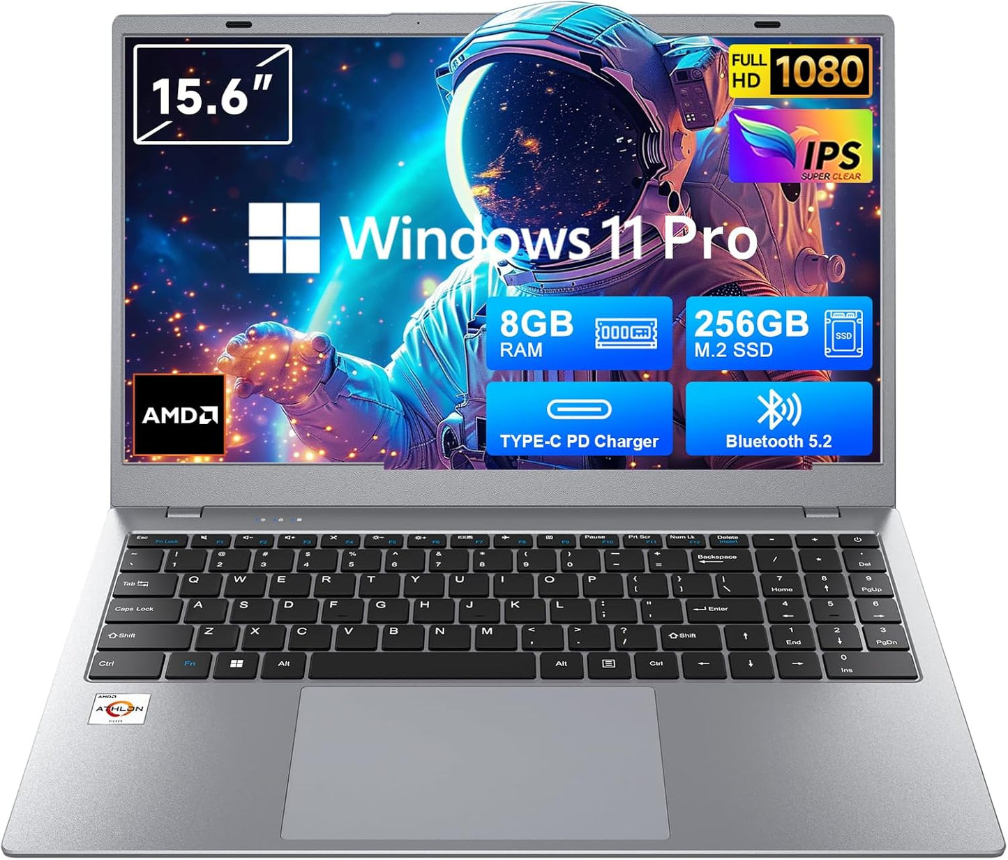 15.6 FHD Laptop for Students with 8GB RAM and 256GB SSD
