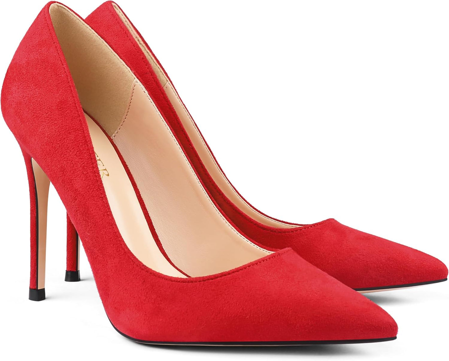 COLETER Women's 4 Inch Pumps Pointy Toe Wedding Dress Shoes