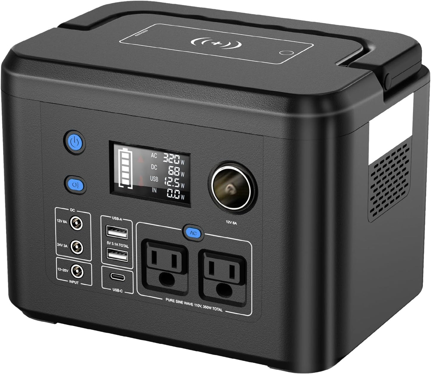 Powkey Portable Power Station: 110V Pure Sine Wave for On-the-Go Power!