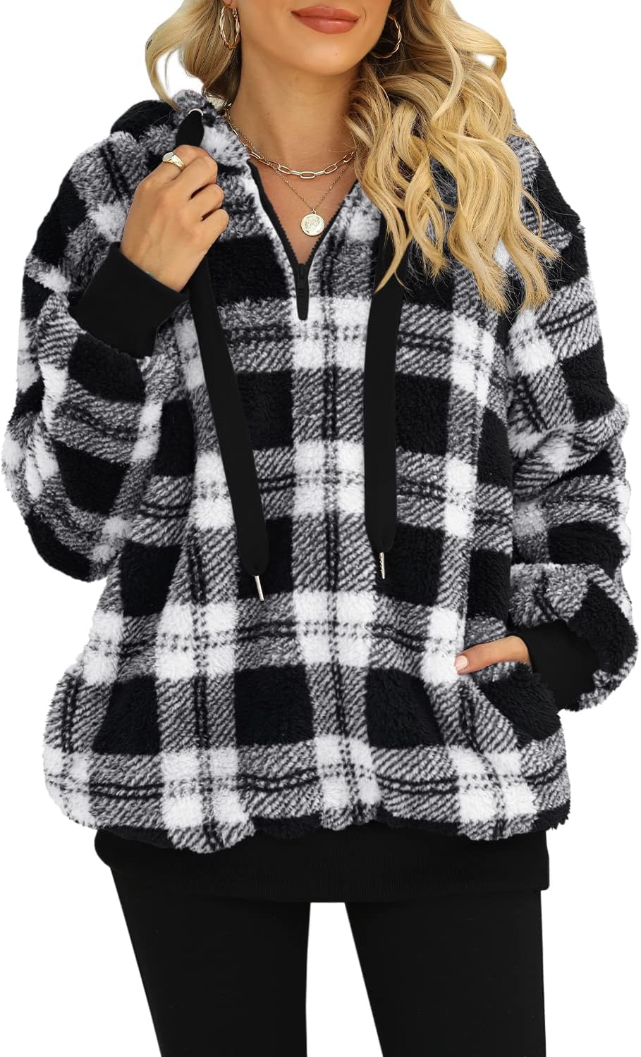 Yanekop Womens Sherpa Jacket Cozy Fleece Zip Up Pullover