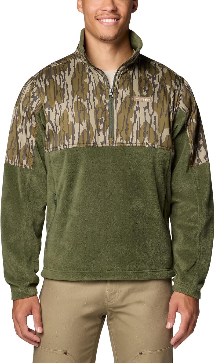 Columbia mens Phg Fleece Overlay II 1/4 Zip for Rugged Style