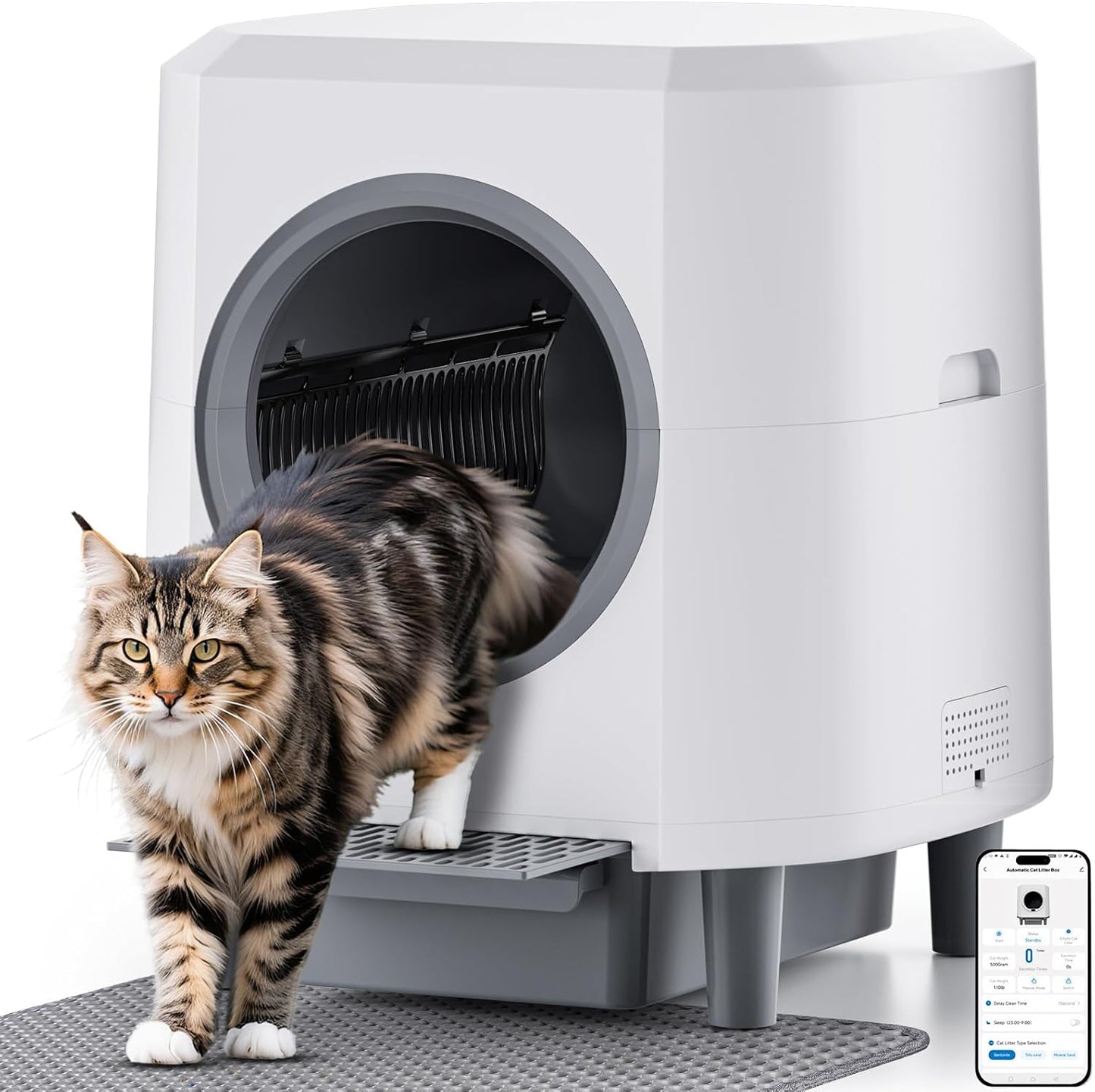 Self Cleaning Litter Box with APP Control for Multiple Cats