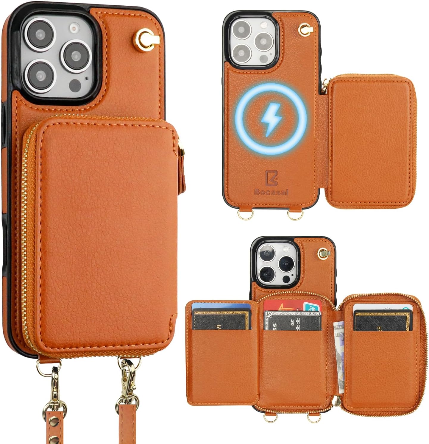Bocasal MagSafe Crossbody Wallet Case for iPhone 16 Pro Max