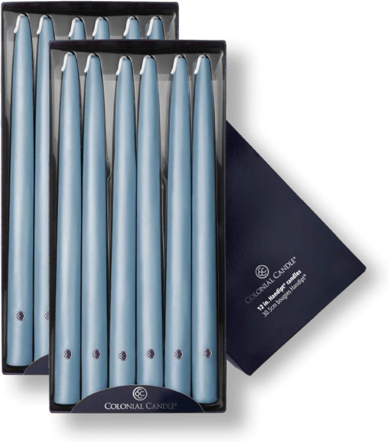 Coastal Blue Hand-Dipped Taper Candles for Elegant Occasions