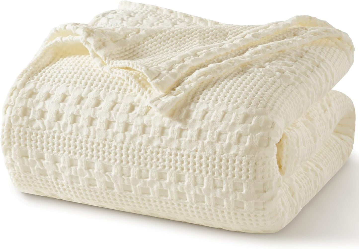 PHF 100% Cotton Waffle Weave Blanket for All-Season Comfort
