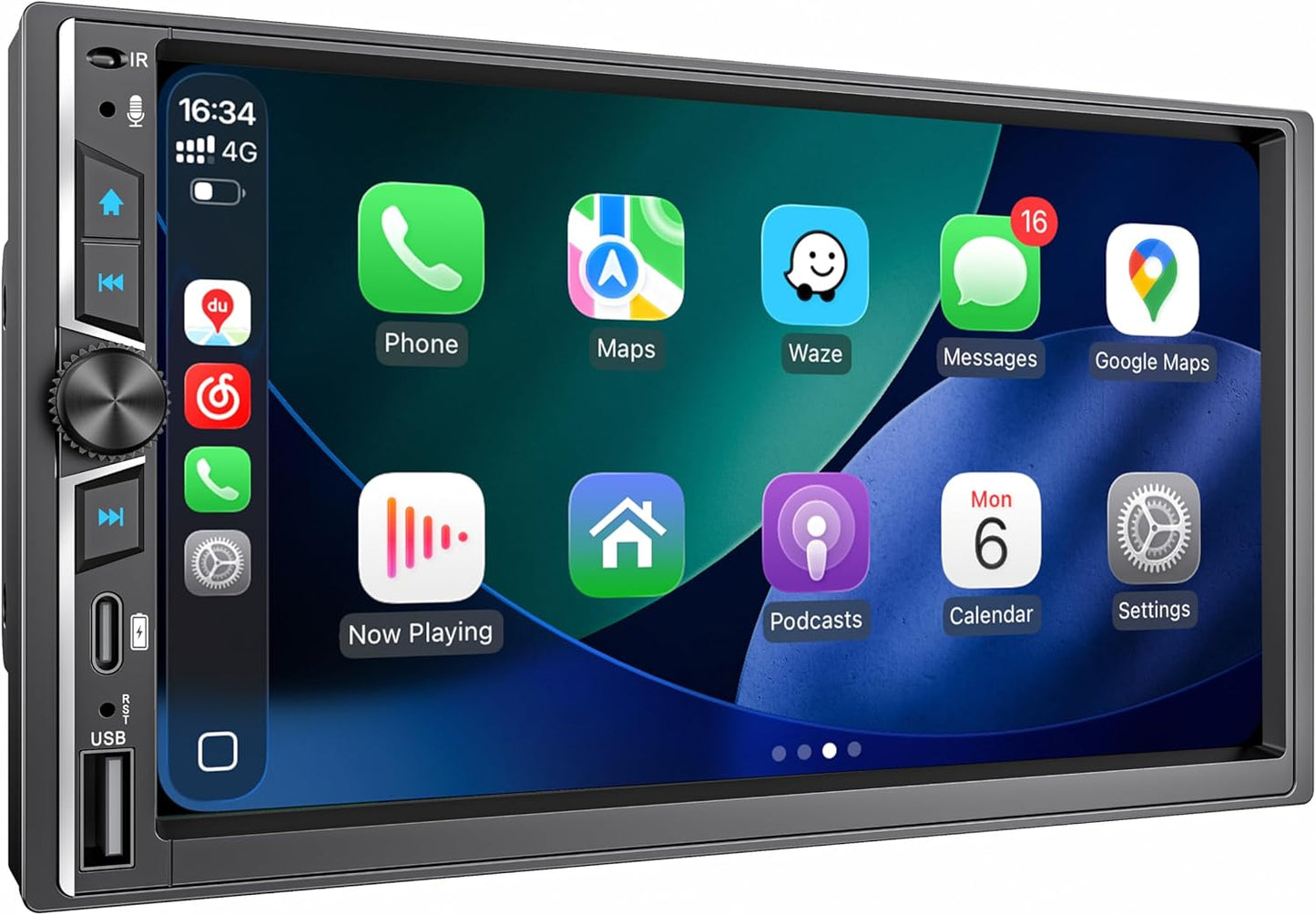 7 Inch Double Din Car Stereo with Wireless CarPlay & Android Auto