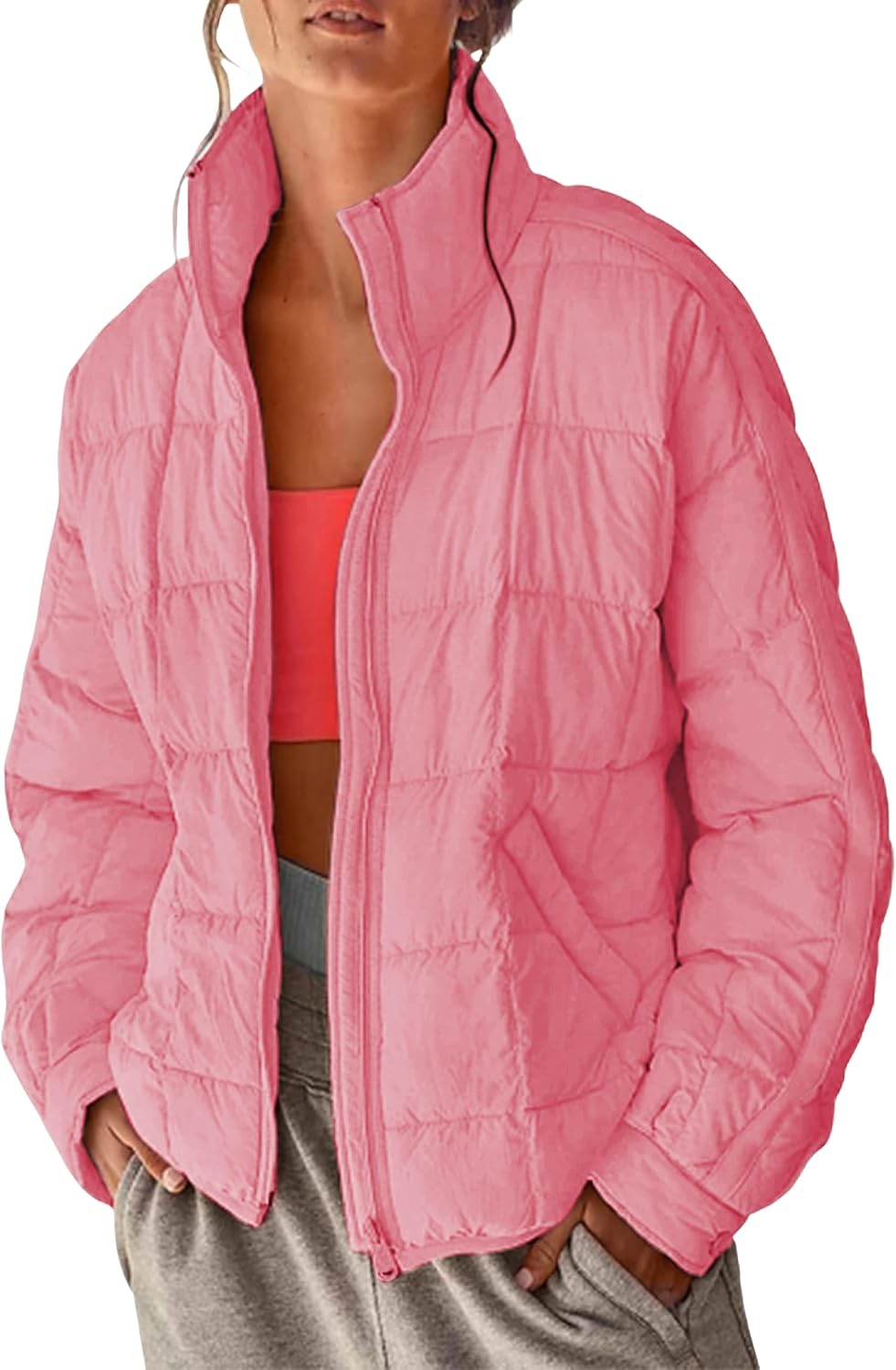Xiaoxuemeng Womens Quilted Puffer Jacket for Stylish Comfort
