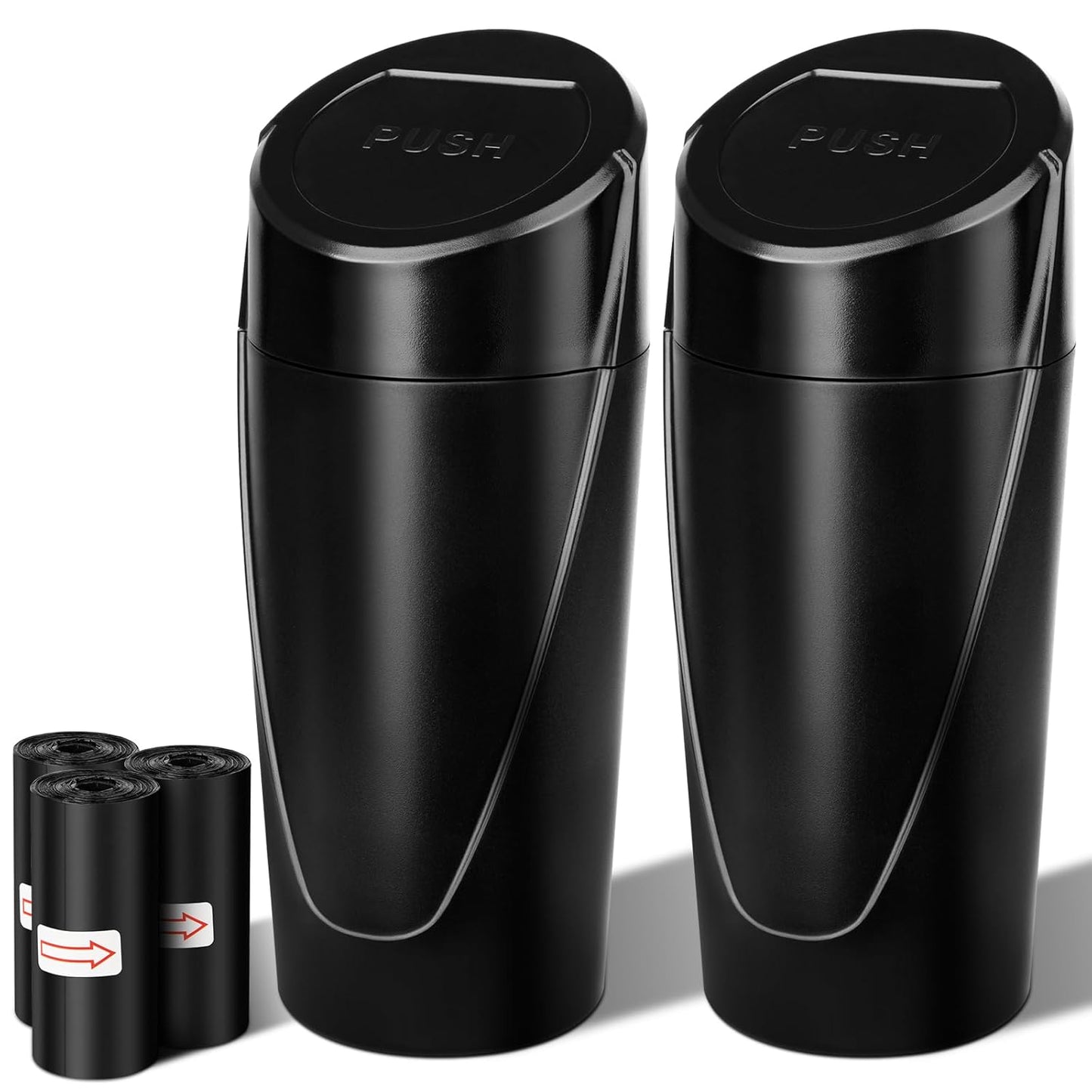 Leakproof Car Trash Can Duo + 60 Bags - Keweis