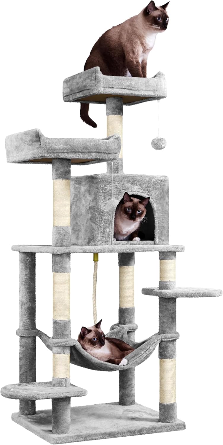 Yaheetech 59in Multi-Level Cat Tree Tower for Indoor Cats