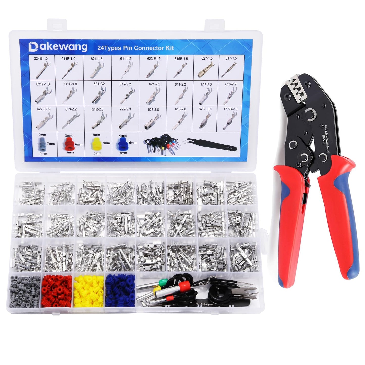 24types 900pcs Automotive Pin Connectors Kit by dakewang