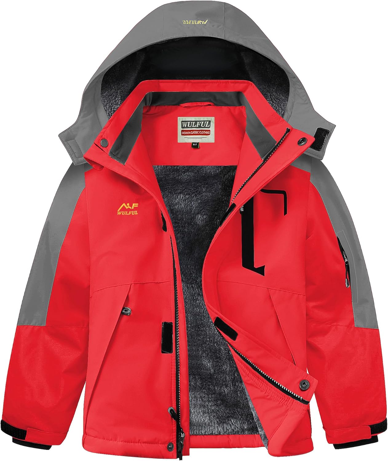 WULFUL Boys Winter Waterproof Ski Coat for Cold Weather Fun