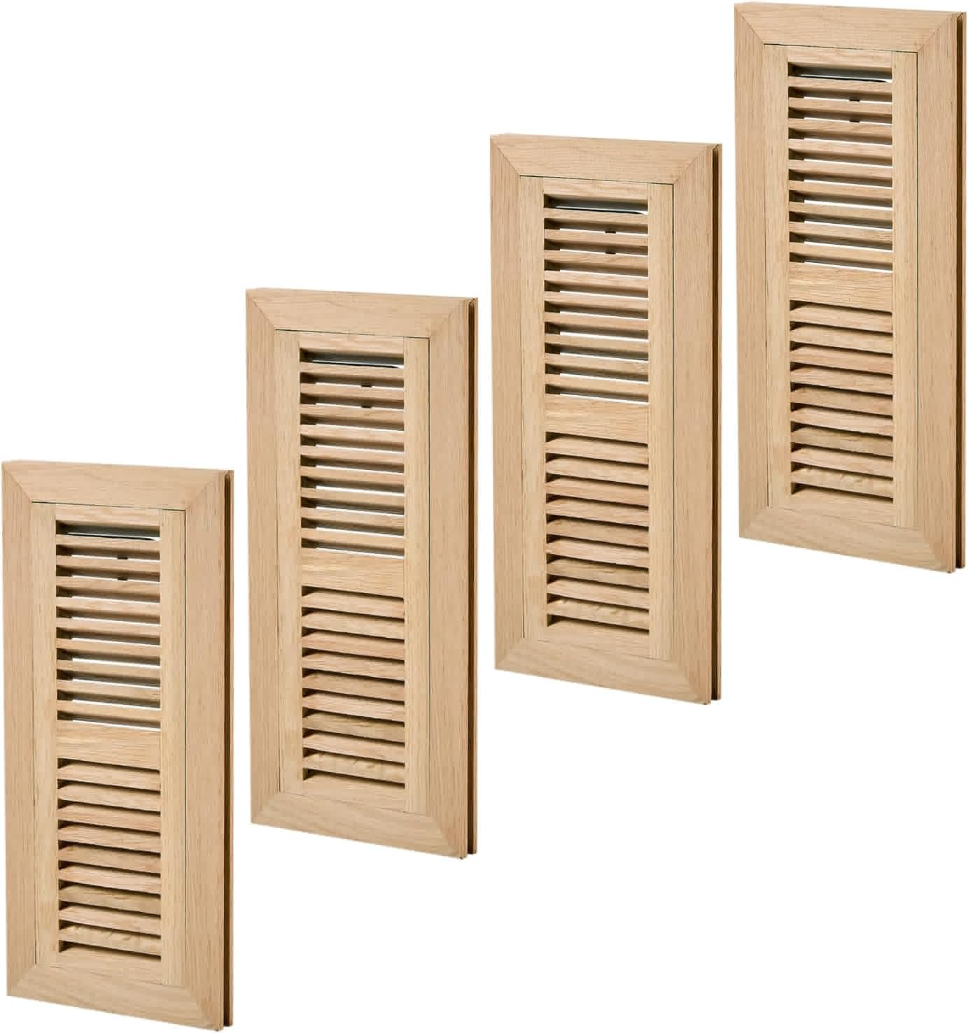 Homewell 4 Pcs White Oak Wood Floor Register for Duct Openings