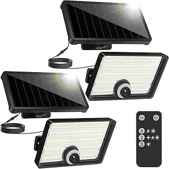 Solar Lights Outdoor 2000 Lumens 88 LED Motion Sensor Flood Lights