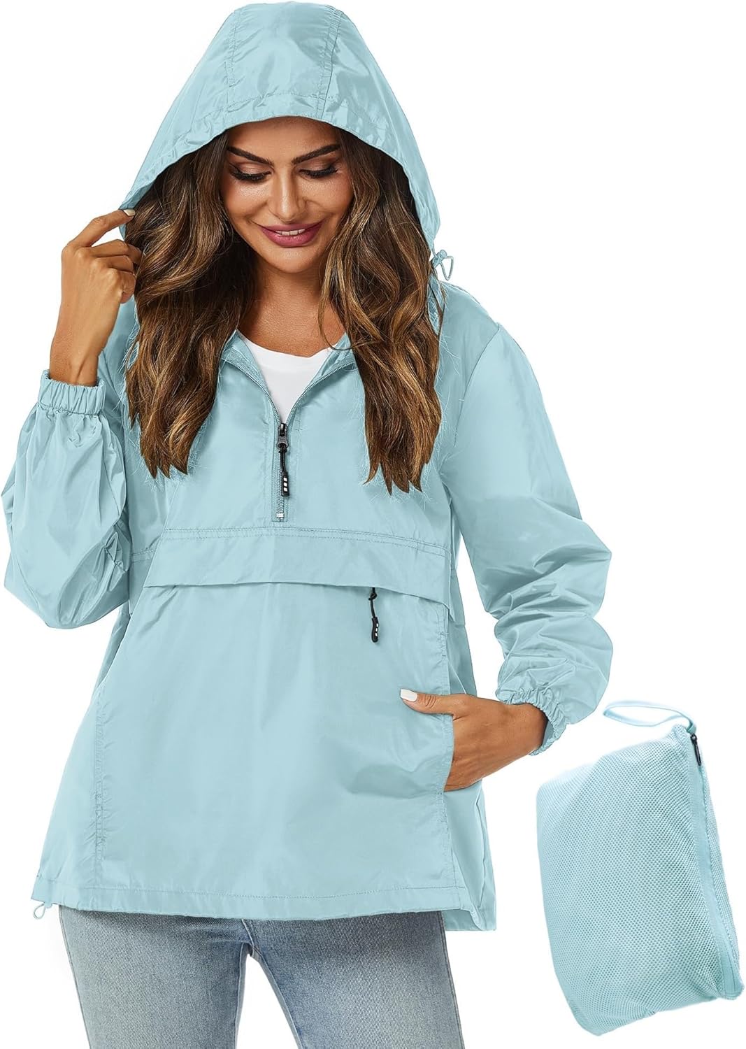 Avoogue Womens Lightweight Waterproof Rain Jacket with Hood