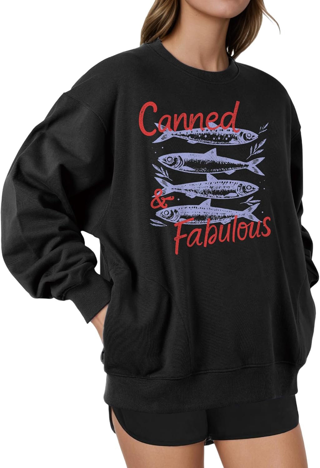 Cozy Graphic Sweatshirt with Pockets by BAVATIMO