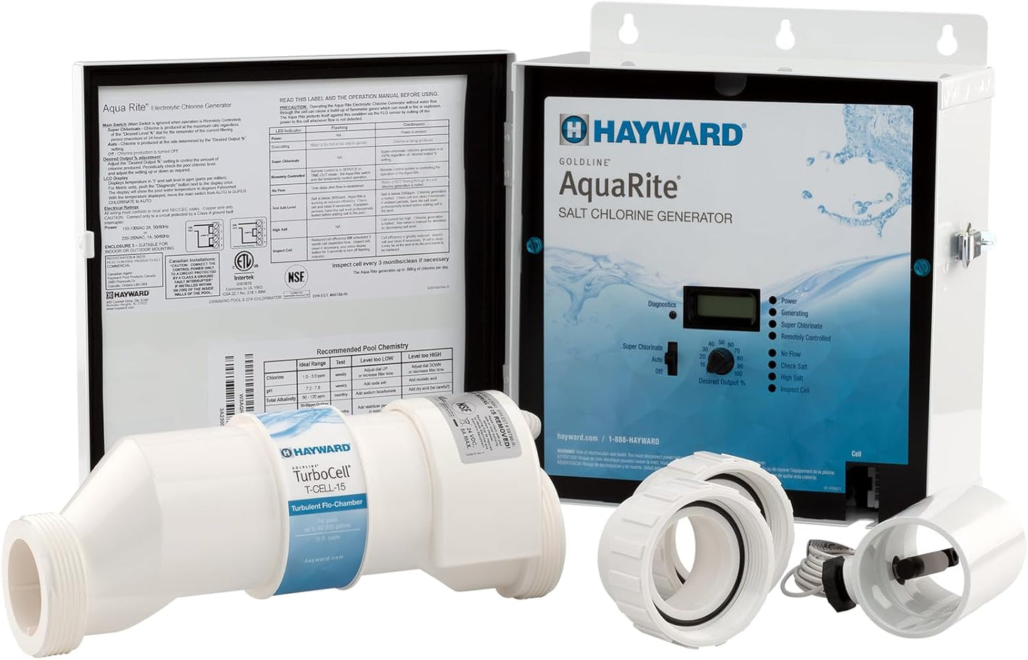 Hayward W3AQR15 AquaRite Salt Chlorination System for Pools