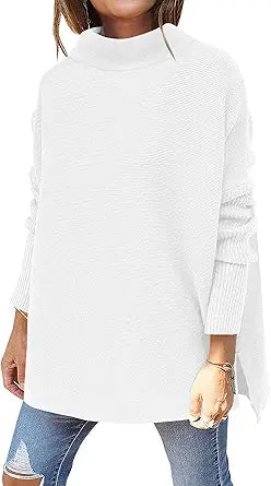 Oversized Turtleneck Knit Pullover Sweater for Women