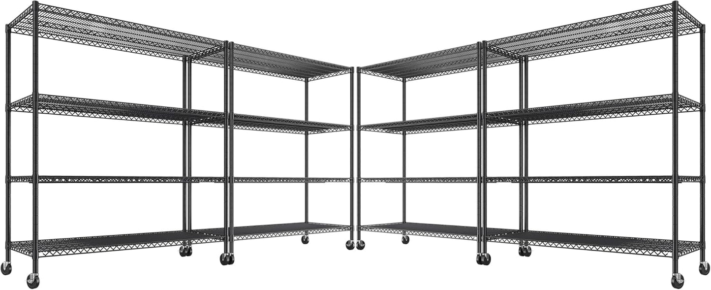 Heavy Duty Metal Shelves with Wheels for Garage Storage Needs