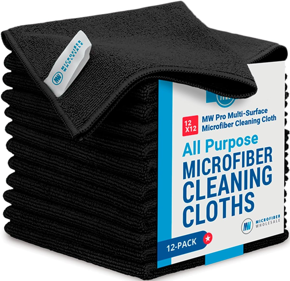 Premium 12x12 Microfiber Cleaning Cloths - 12 Pack