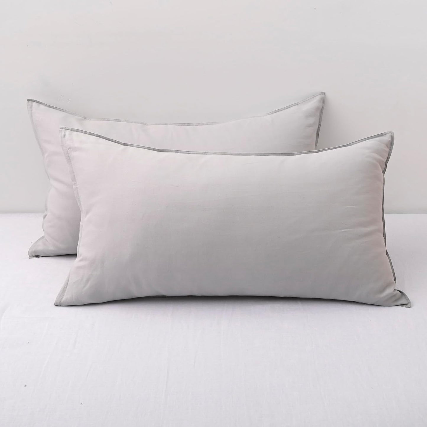 CHUFFED Linen Pillowcases 2 Pack for Standard and Queen Pillows