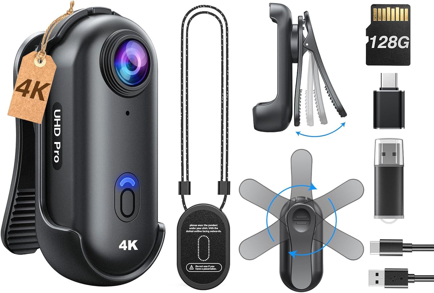 BOBLOV W4 Mini Body Camera: 4K Resolution, Easy to Use