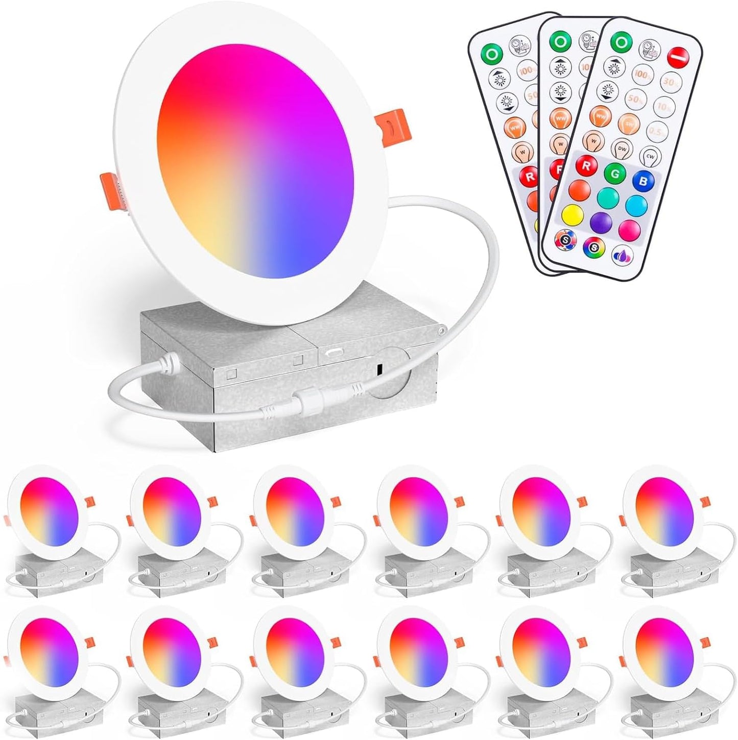 Recessed Lighting 4 Inch RGBCW Color Changing LED Downlights
