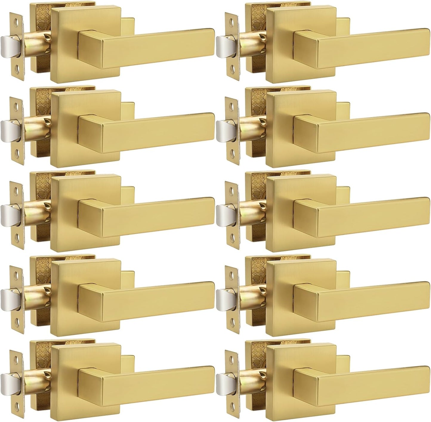 Probrico Gold Door Handles Passage Door Levers for Easy Use