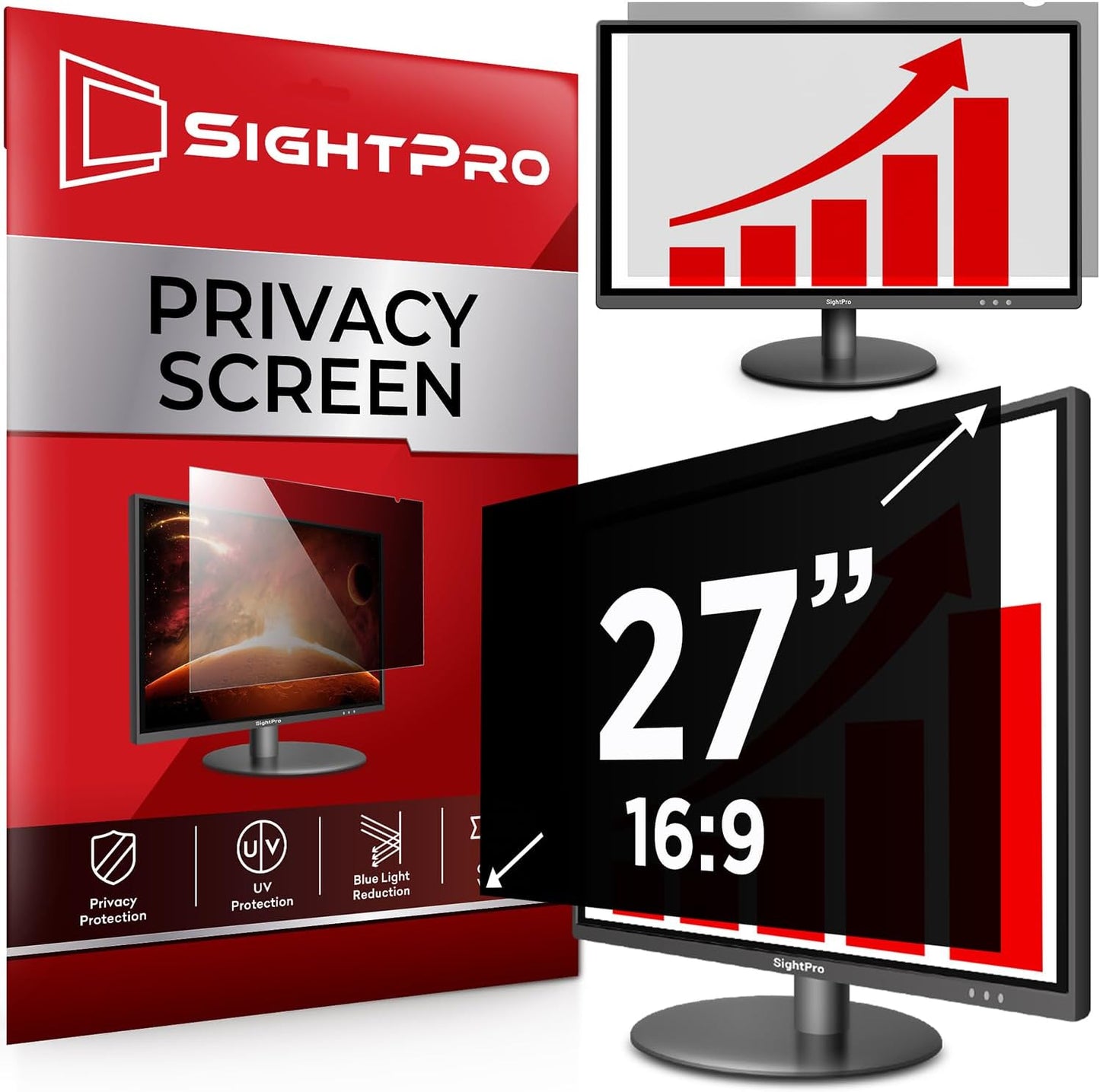 SightPro 27 Computer Privacy Screen - Anti-Glare Protection