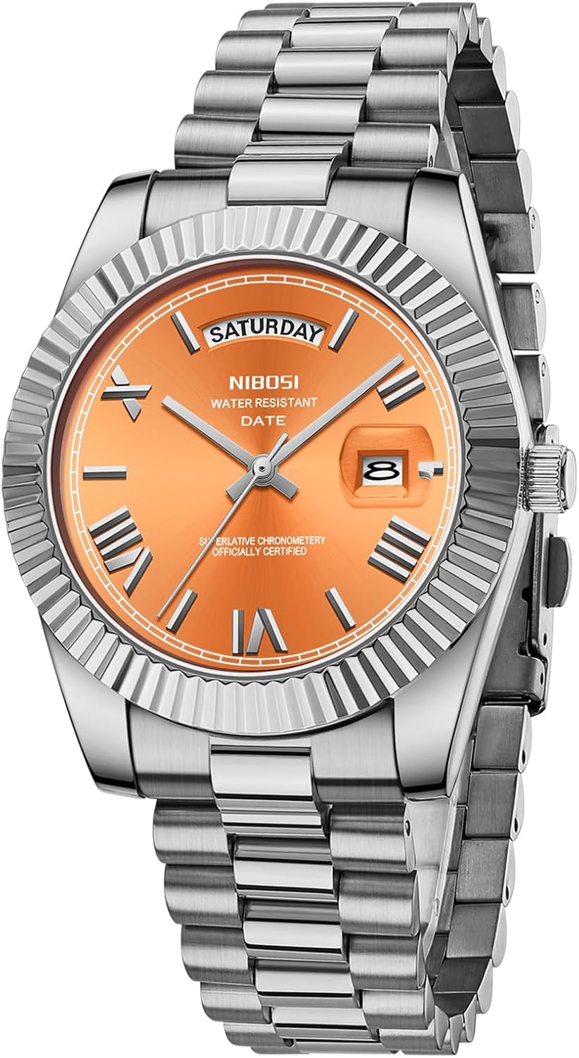 NIBOSI Men's Analog Quartz Watch: Classic Rose Gold Design