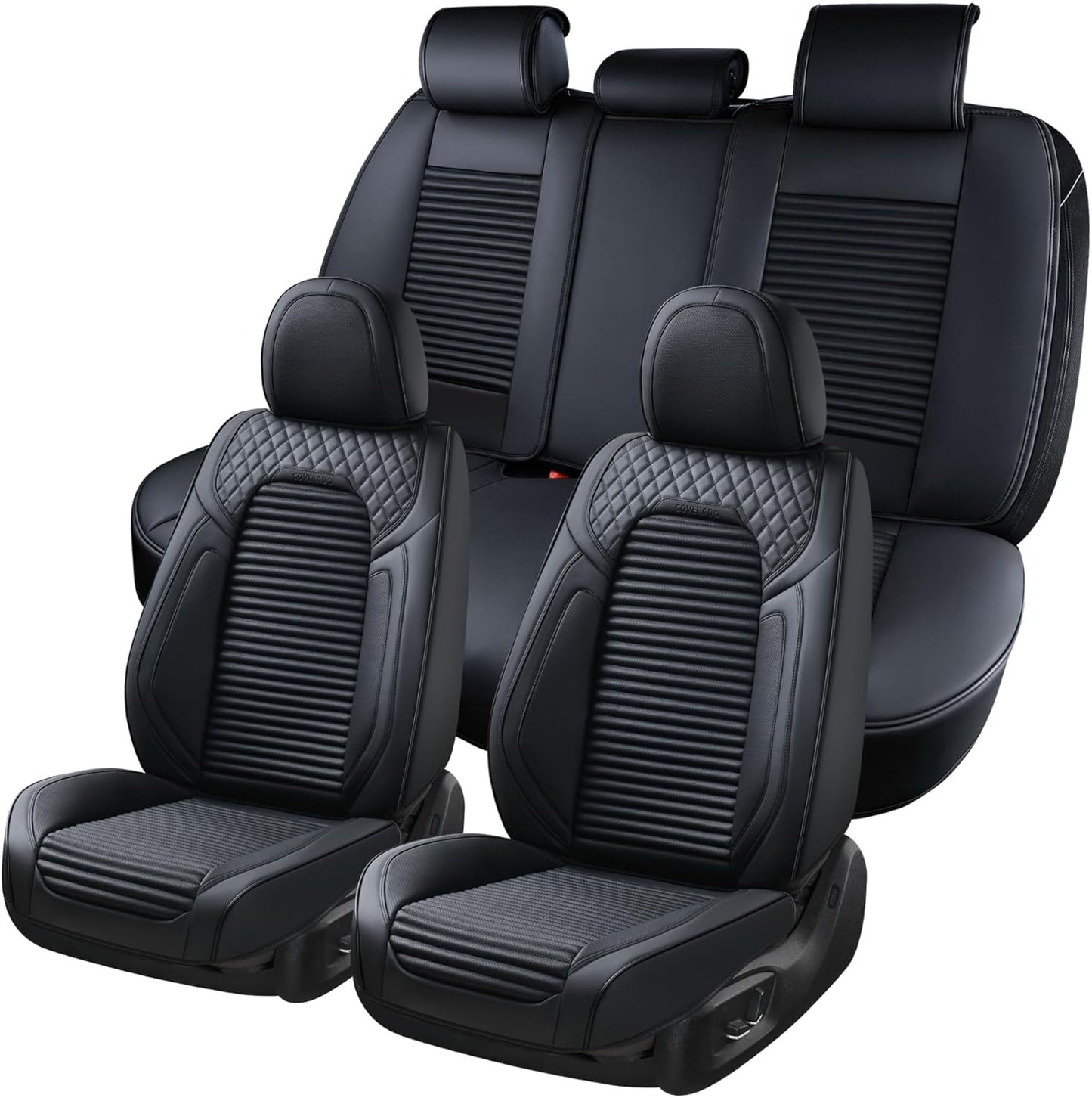 Coverado Car Seat Covers Full Set - Stylish Leather Protection