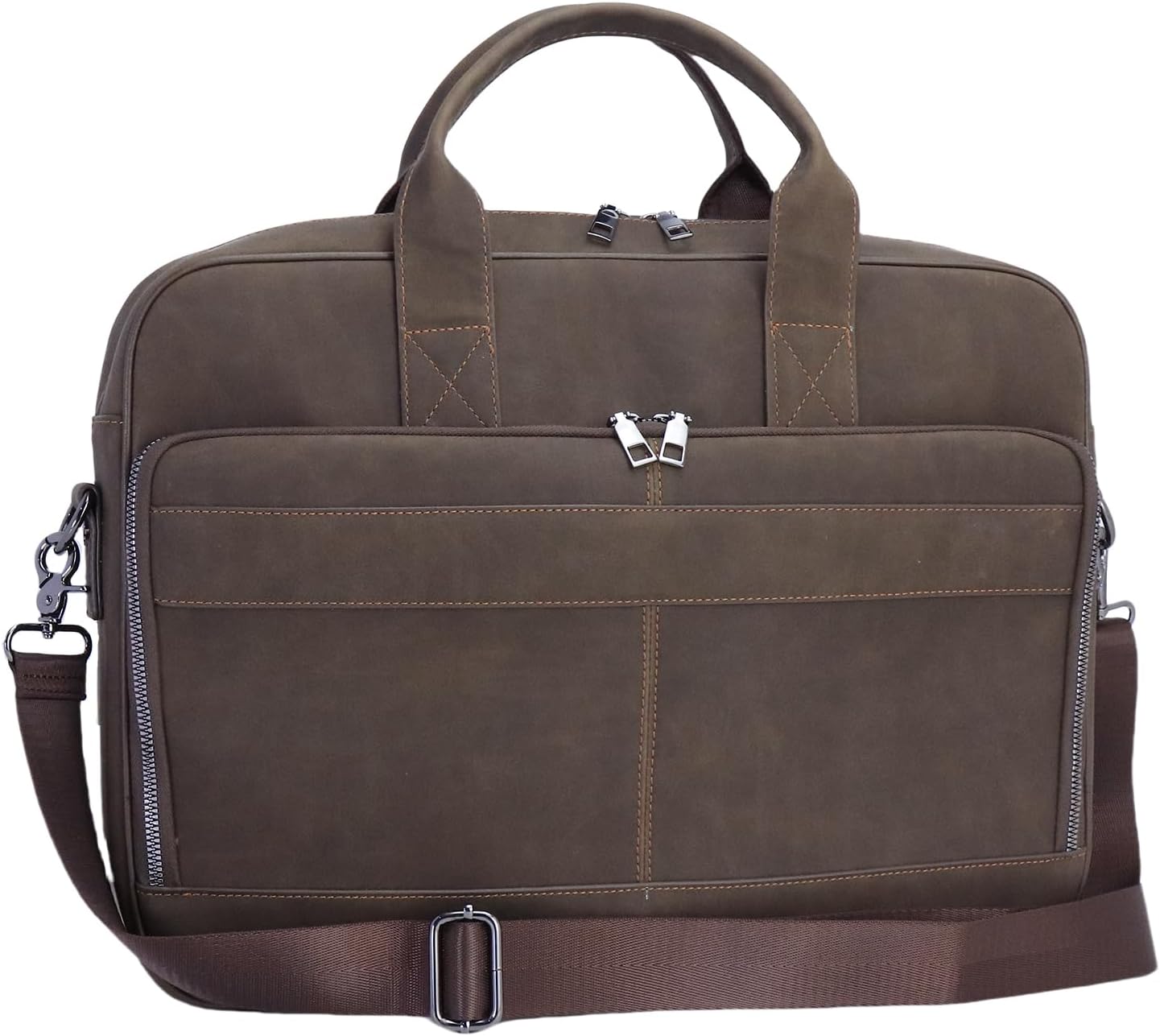 Vintage Faux Leather Briefcase for 15.6 in Laptop and More